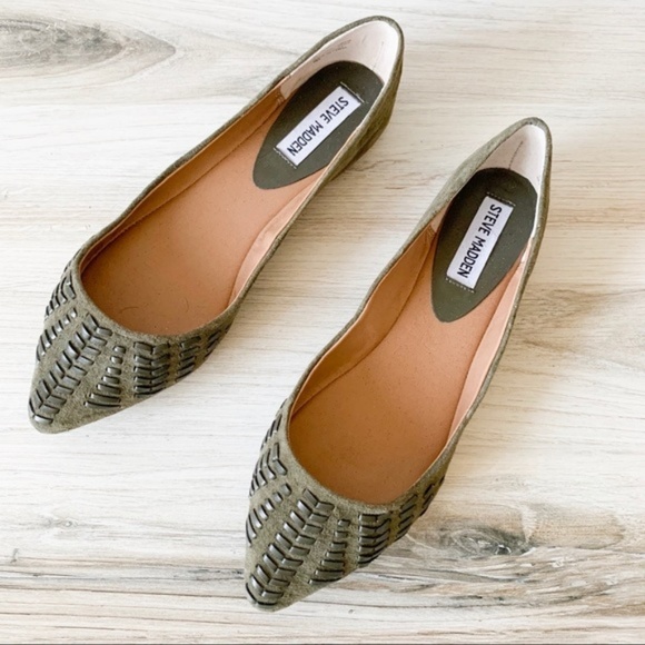Steve Madden Shoes - STEVE MADDEN IMAURA FLATS IN OLIVE GREEN SUEDE